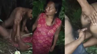 Bhabhi Sex A girl is fucked by two boys in a bush.