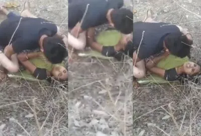 Hindi bf A pretty woman likes to have sex outside.